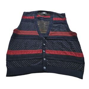 Vintage Sutter And Grant Mens Sweater Vest Adult Size 2XLT 90s Grandpa Granny